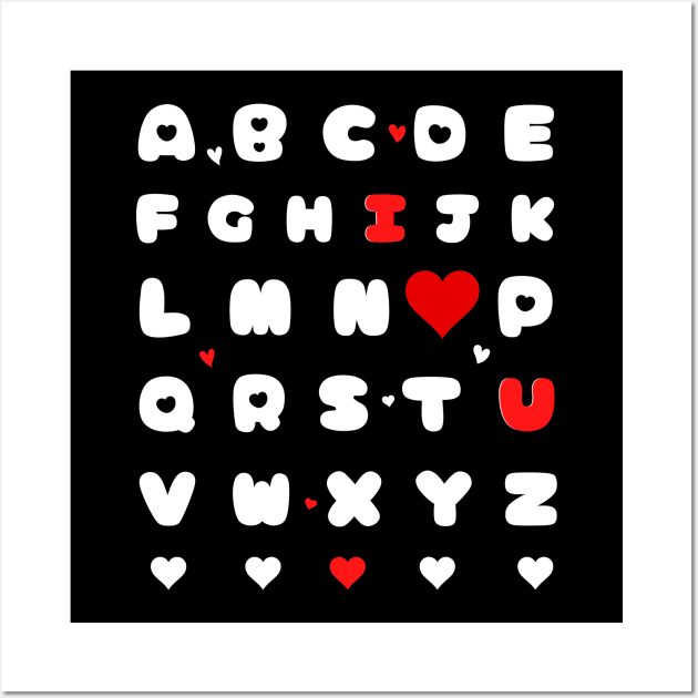 Alphabet Abc I love you Teacher Valentine's Day Wall Art by JustBeSatisfied